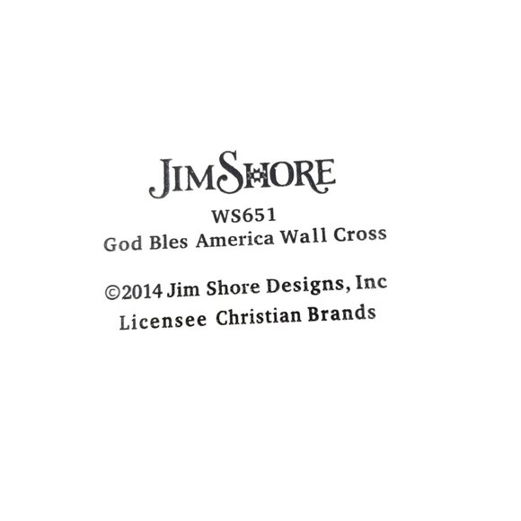 Jim Shore Patriotic God Bless America In God We Trust Cross Wall Hanging WS651 - Picture 8 of 11
